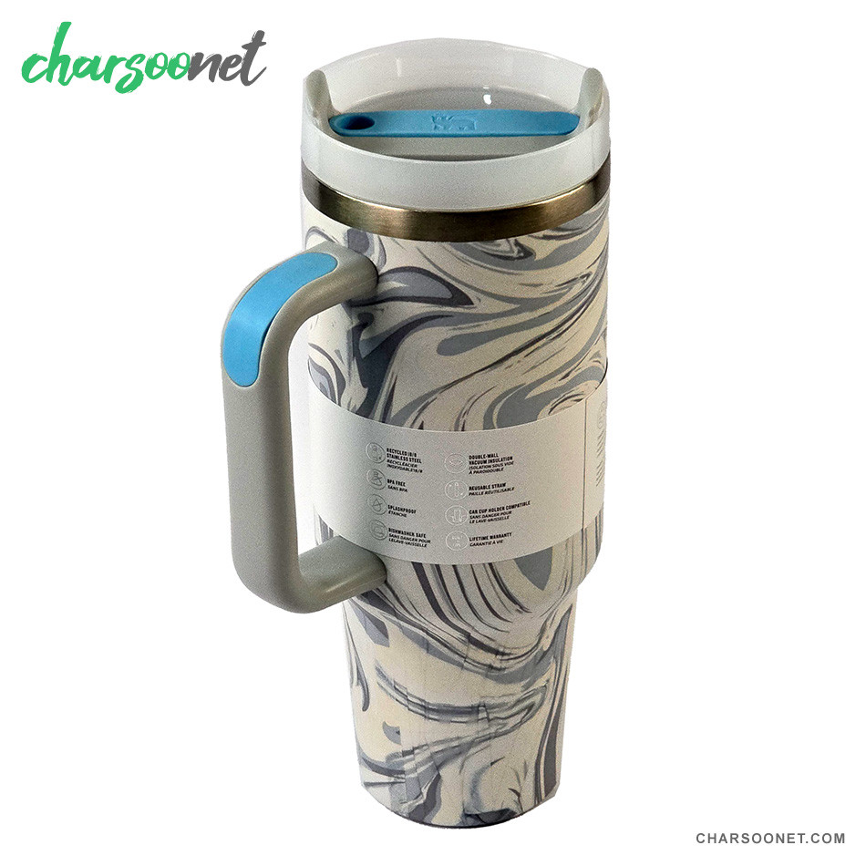 ماگ استنلی Quencher H2.0 Tumbler طرح ماربل ظرفیت 1.18 لیتر