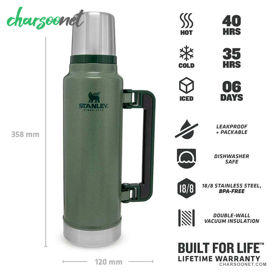 فلاسک ۱.۴ لیتری استنلی با عایق خلاء Stanley Classic Bottle 1.4 Quart