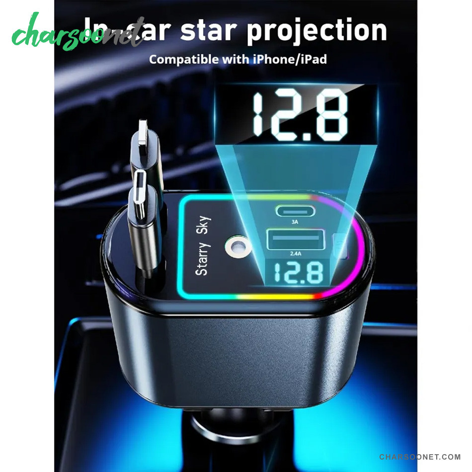 شارژر فندکی خودرو چهار کاره Starry Sky 120W