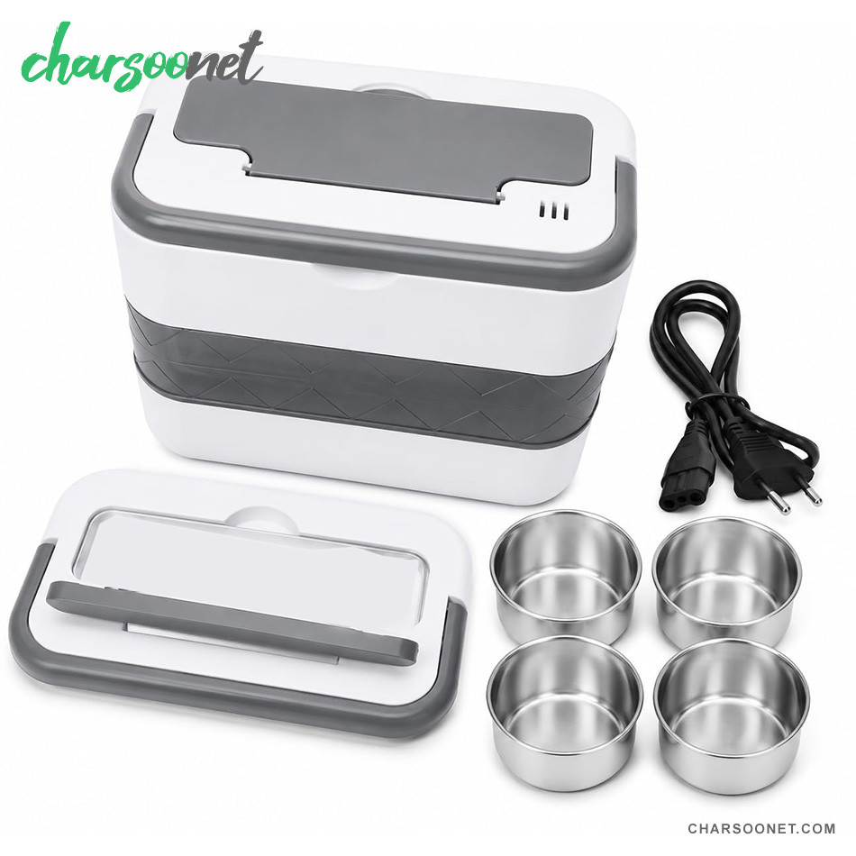 لانچ باکس برقی ۲ لیتری دوطبقه 200وات Cooking Lunch Box 4 liner