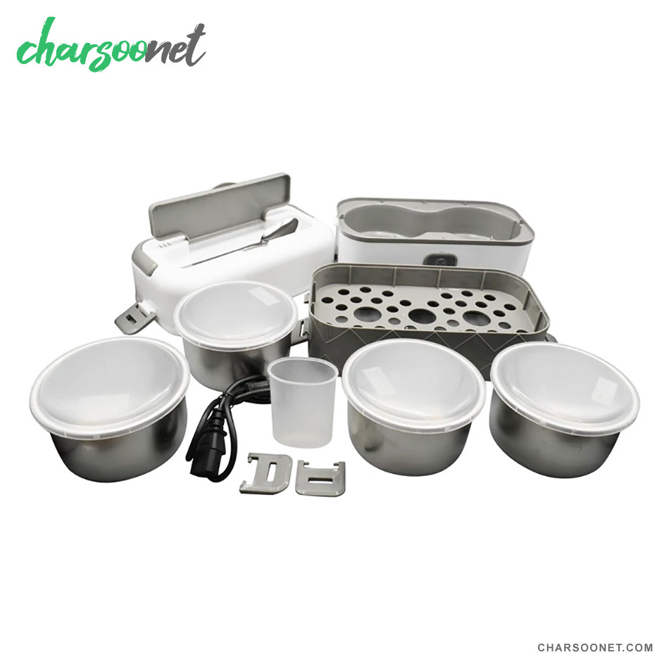 لانچ باکس برقی ۲ لیتری دوطبقه 200وات Cooking Lunch Box 4 liner