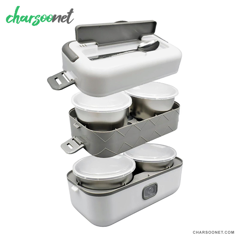لانچ باکس برقی ۲ لیتری دوطبقه 200وات Cooking Lunch Box 4 liner