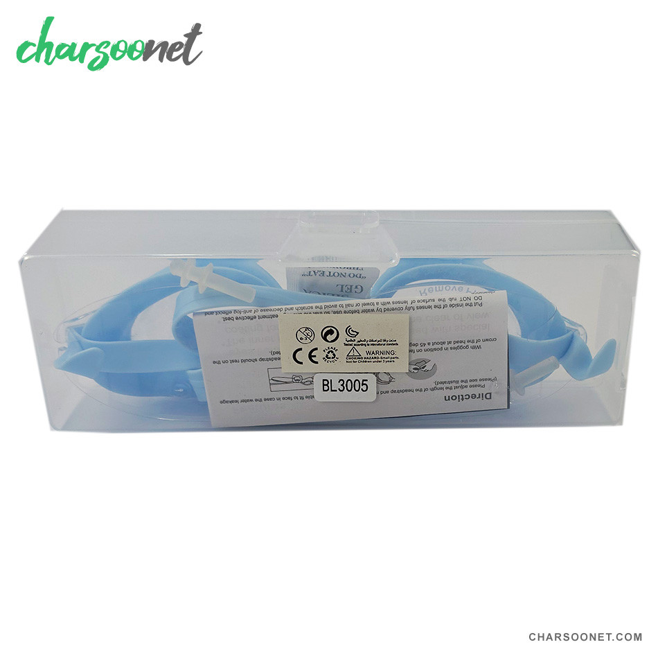 عینک شنا ضد بخار مدل BL3005 با محافظ UV و بند سیلیکونی نرم