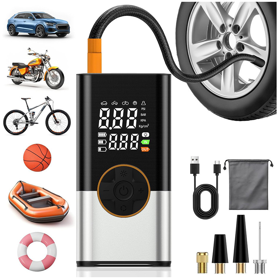 پمپ باد شارژی خودرو 70 وات مدل CX-616 دیجیتال قابل حمل