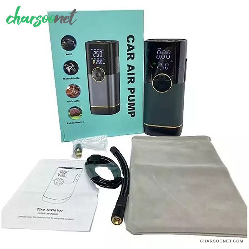 پمپ باد شارژی خودرو 70 وات مدل CX-616 دیجیتال قابل حمل