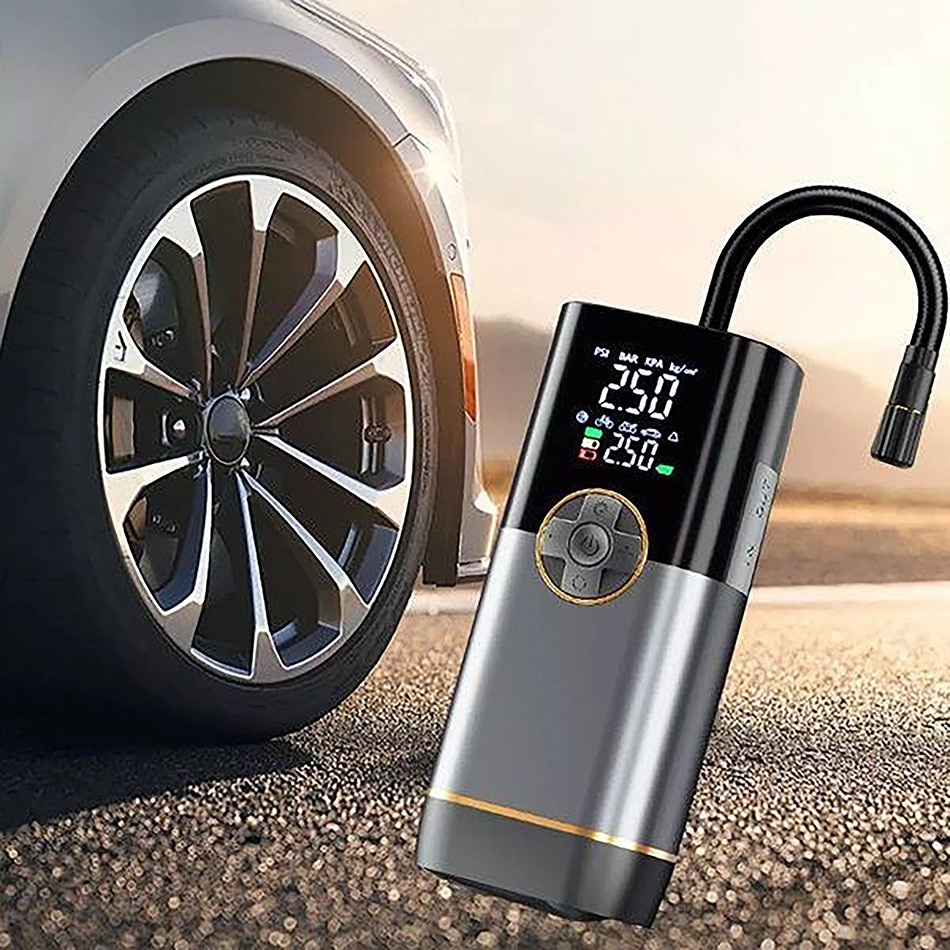 پمپ باد شارژی خودرو 70 وات مدل CX-616 دیجیتال قابل حمل