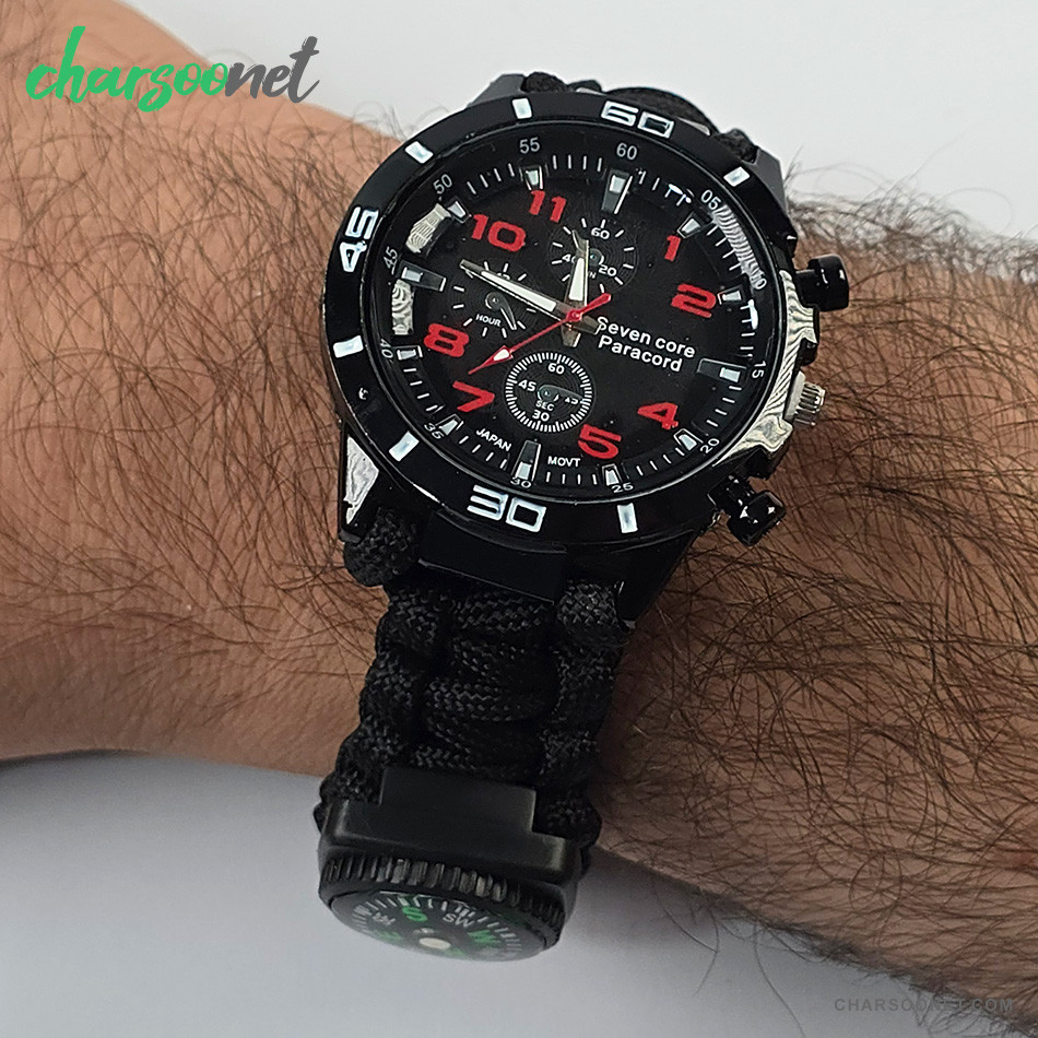 دستبند و ساعت پاراکورد تاکتیکال 6 کاره