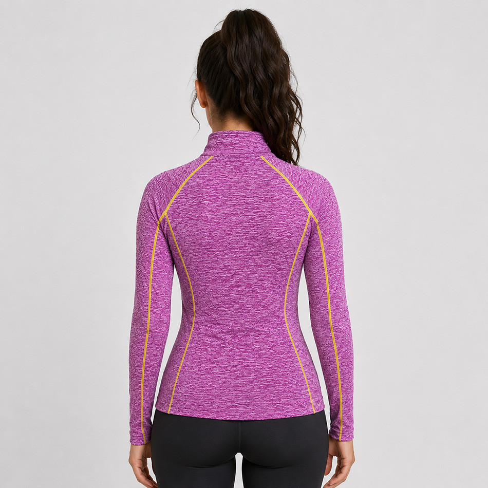 تیشرت ورزشی میکروپلار زنانه نیم زیپ جک ولف اسکین Jack-wolfskin