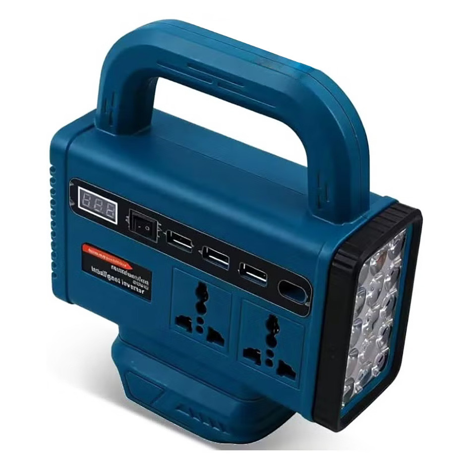 اینورتر هوشمند شارژی سفری 150 وات با دو عدد باتری لیتیوم یونی و خروجی AC و USB