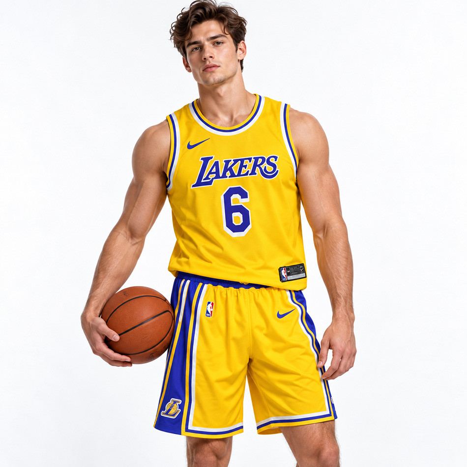 ست رکابی و شلوارک بسکتبال لیکرز Lakers وارداتی