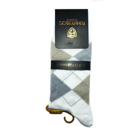 جوراب ساقدار مردانه سفید مدل کلاسیک فانی Funny Socks