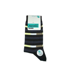 جوراب مردانه ساقدار راه راه آبنوس Abnous رنگ ترکیبی