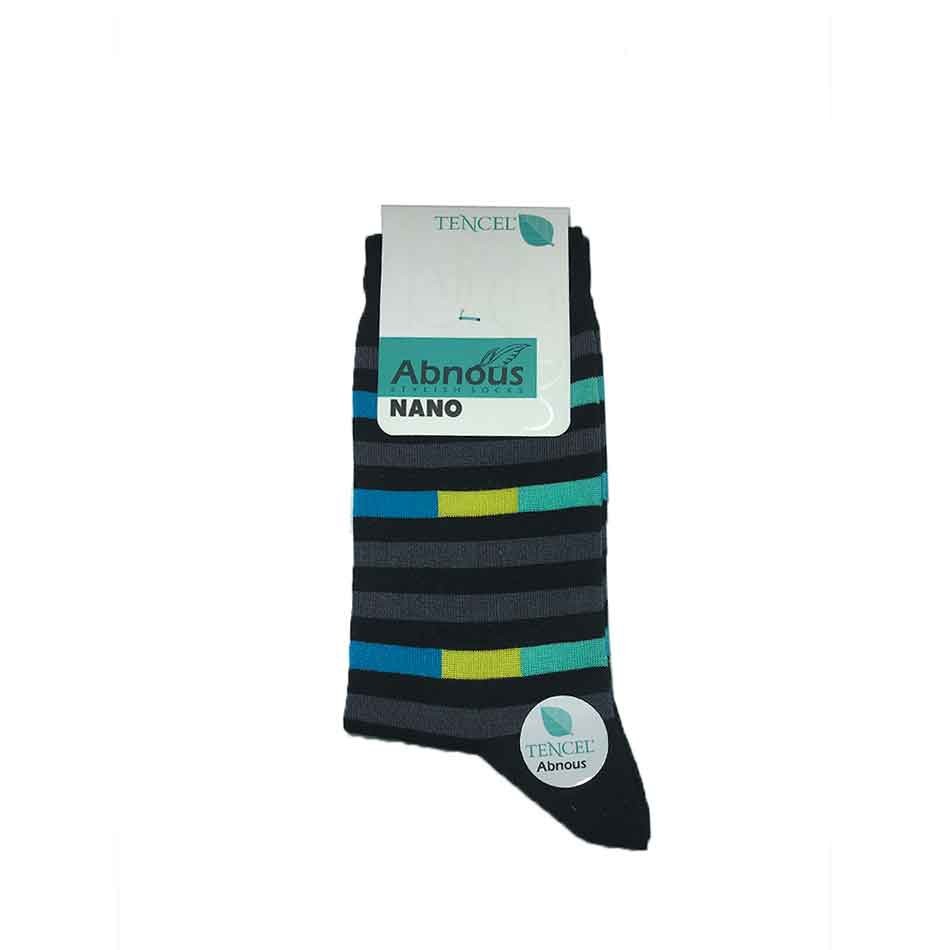 جوراب ساقدار مردانه راه راه آبنوس Abnous رنگ ترکیبی
