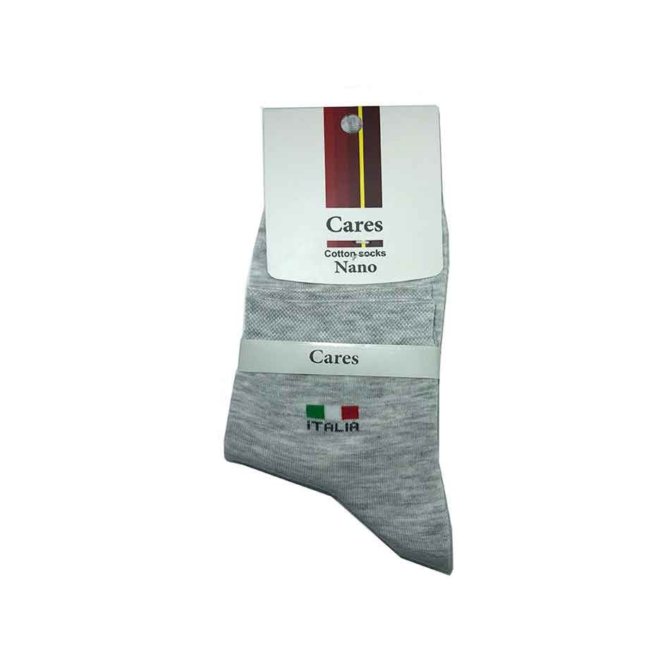 جوراب پسرانه نیم ساق کارس طرح ایتالیا Cares Italia رنگ طوسی
