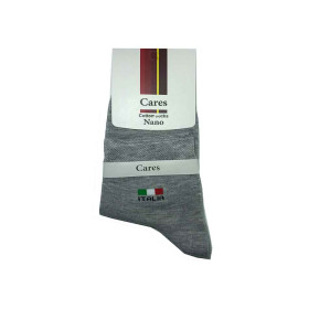 جوراب مردانه نیم ساق کارس طرح ایتالیا Cares Italia رنگ طوسی