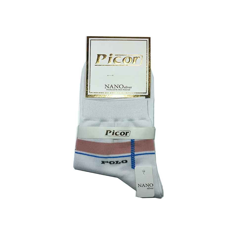 جوراب پسرانه نیم ساق نانو پیکور Picor رنگ سفید