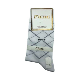 جوراب کلاسیک ساقدار مردانه نخی پیکور Picor رنگ سفید