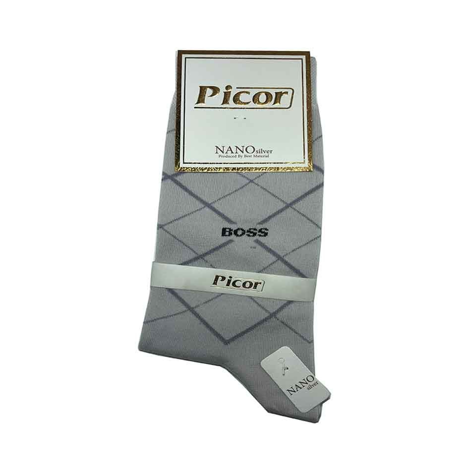 جوراب ساقدار نخی مردانه پیکور Picor رنگ طوسی