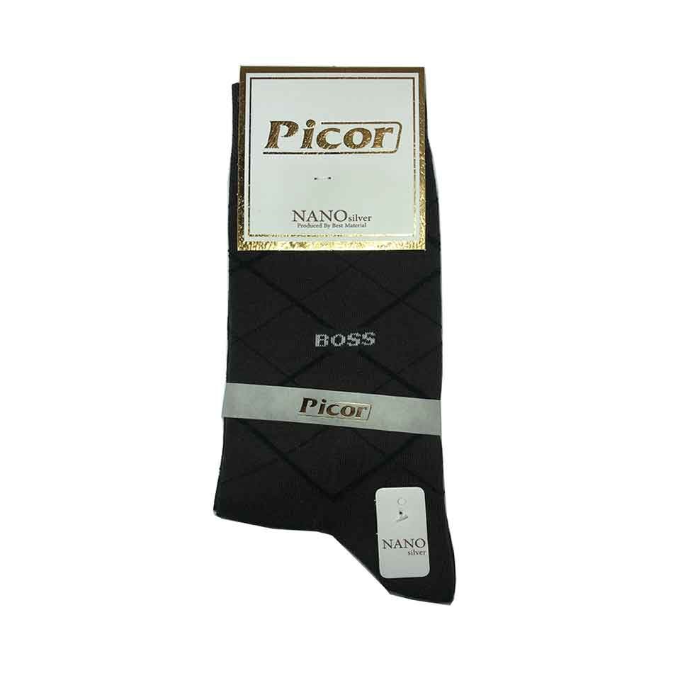 جوراب ساقدار کلاسیک مردانه نخی پیکور Picor رنگ قهوه ای
