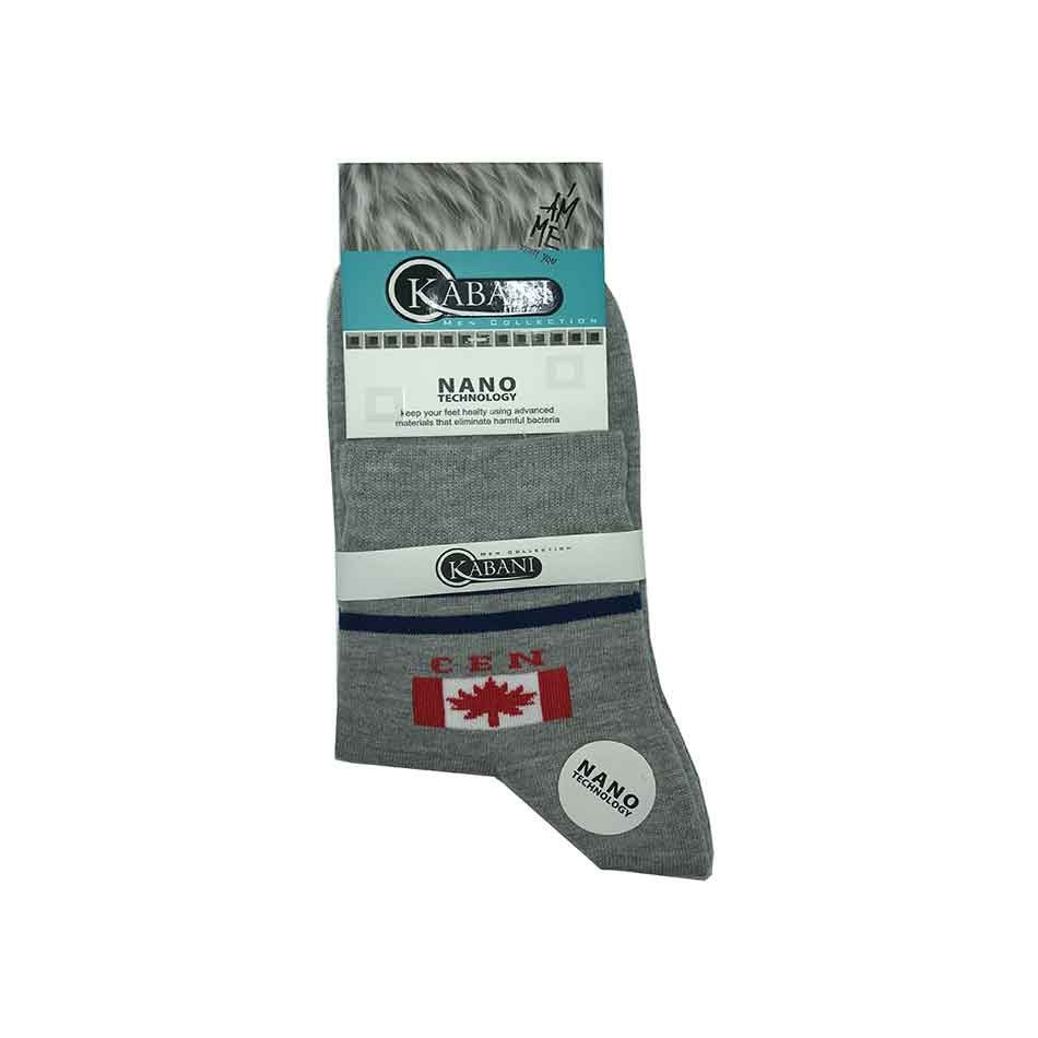 جوراب نخی نیم ساق پسرانه طرح پرچم کانادا Kabani