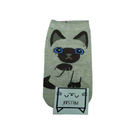 جوراب فانتزی مچی زنانه طرح سگ رنگ خاکستری