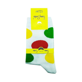 جوراب ساق بلند دخترونه فانی ساکس Funny socks رنگ سفید