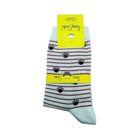 جوراب طرحدار دخترانه رنگ سفید برند فانی ساکس Funny socks