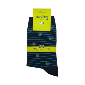 جوراب فانی ساکس ساق دار طرح پنجه گربه رنگ سرمه ای