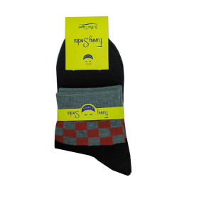 جوراب فانی ساکس دخترانه رنگ مشکی طرح شطرنجی 