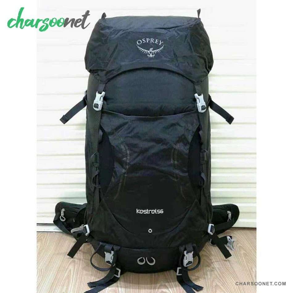 کوله پشتی 56 لیتری آسپری مدل کسترل مشکی Osprey Kestrel 56L