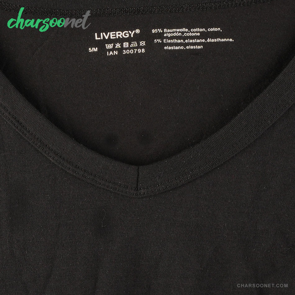 تیشرت مردانه مشکی لیورجی مدل Livergy T-shirt