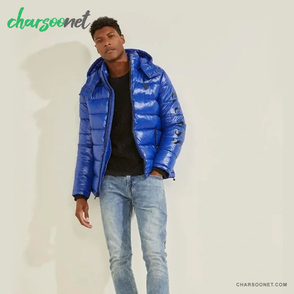 کاپشن مردانه گِس GUESS Hooded Puffer Coat Winter Jacket