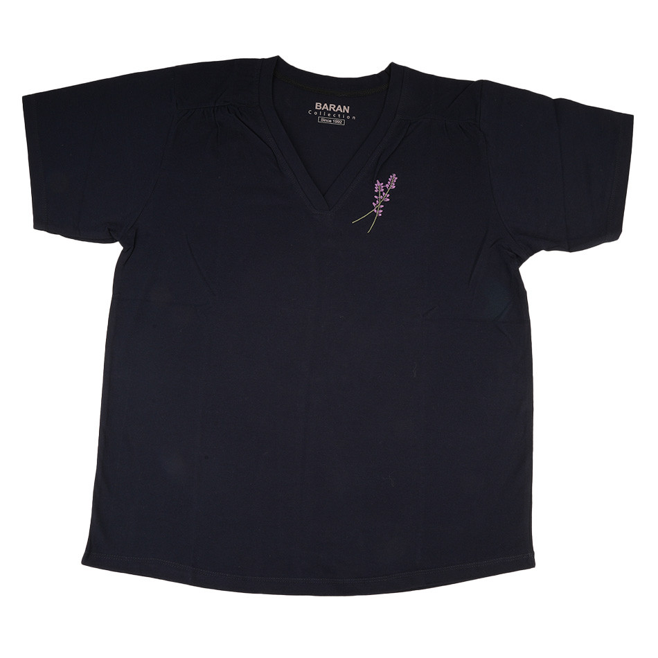 تیشرت یقه هفت زنانه نخ پنبه فری سایز 44-46