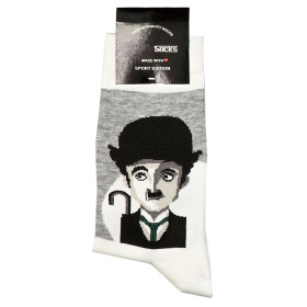 جوراب نخی اسپرت طرح چارلی چاپلین