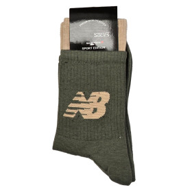 جوراب نخی فری سایز رنگ سبز طرح نیوبالانس