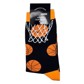 جوراب نخی اسپرت طرح توپ و تور بسکتبال فری سایز