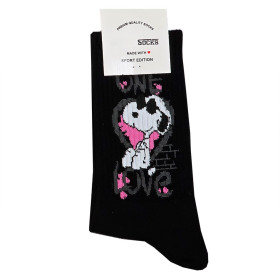 جوراب نخی طرح داری فری سایز رنگ مشکی