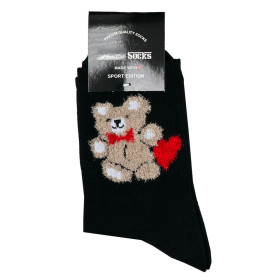 جوراب نخ پنبه نیم ساق طرح دار فانتزی