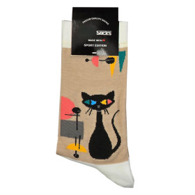 جوراب نخ پنبه نیم ساق طرح دار