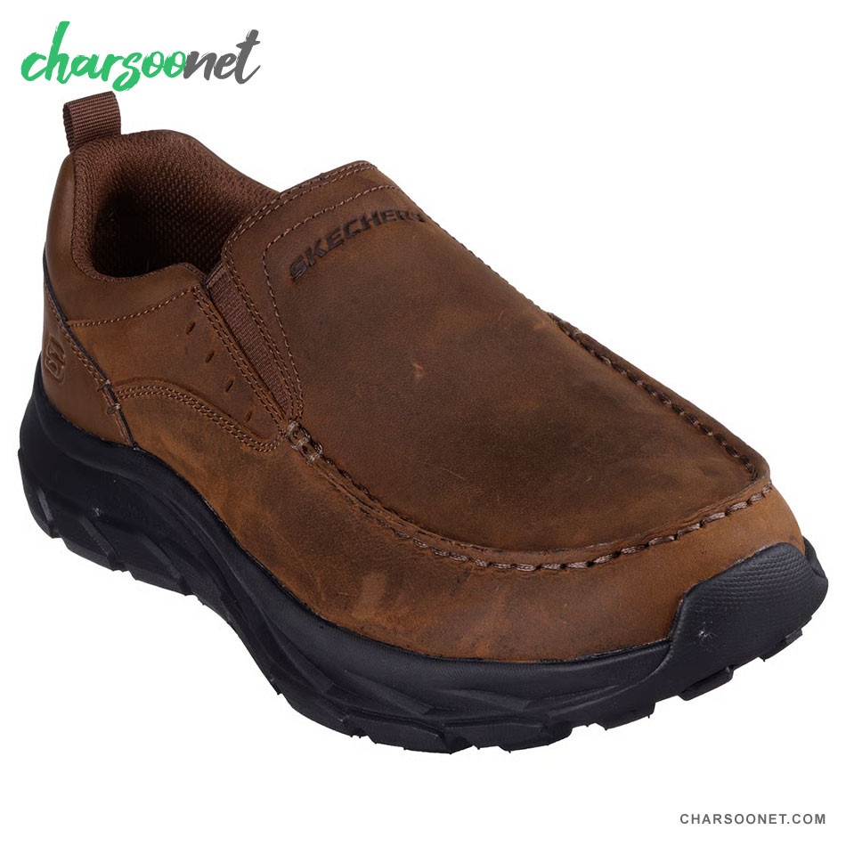 کفش روزمره چرمی مردانه اسکچرز Skechers Decklan-Aldred Slip-On