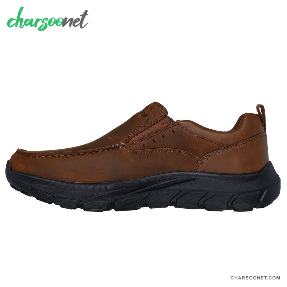کفش روزمره چرمی مردانه اسکچرز Skechers Decklan-Aldred Slip-On