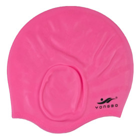 کلاه شنا گوش دار یونگ بو صورتی Yongbo Swim Cap