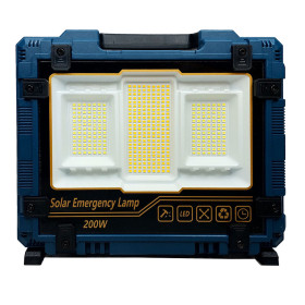 پروژکتور شارژی چندکاره 200 وات با پنل خورشیدی و پاوربانک اصلی