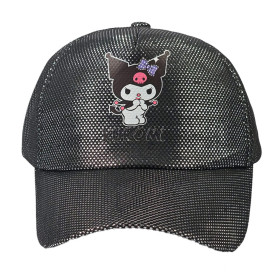 کلاه کپ دخترانه طرح کرومی شاین دار رنگ مشکی