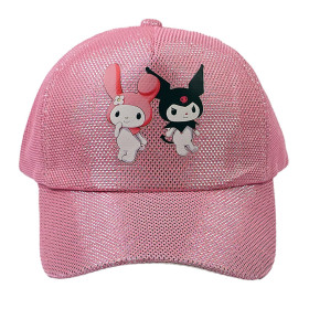 کلاه کپ دخترانه طرح کرومی شاین دار رنگ صورتی