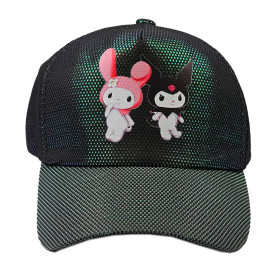 کلاه لبه دار دخترانه شاین دار مشکی طرح کرومی