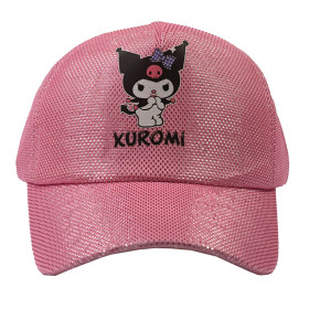 کلاه لبه دار دخترانه شاین دار صورتی طرح کرومی