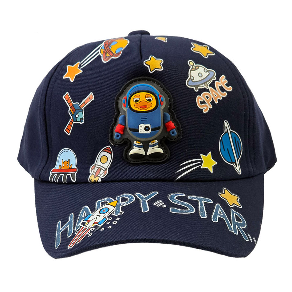 کلاه کپ چراغ دار پسرانه طرح Happy Star