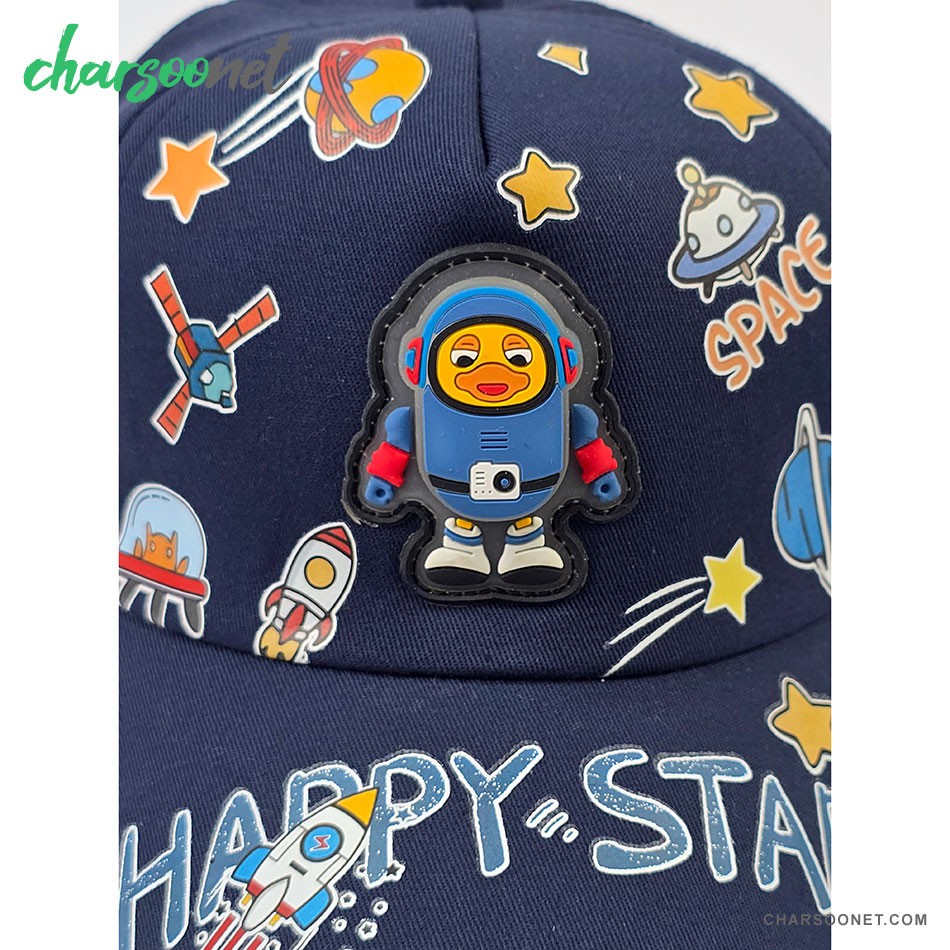 کلاه کپ چراغ دار پسرانه طرح Happy Star