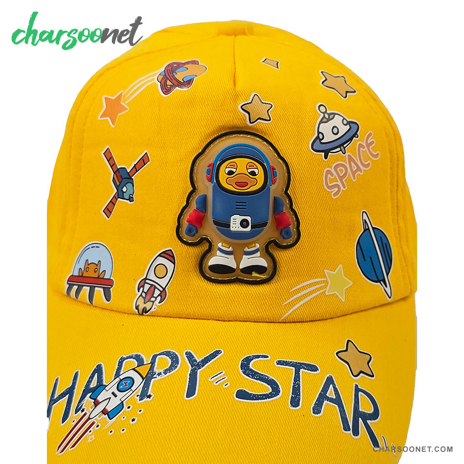 کلاه کپ پسرانه چراغ دار طرح Happy Star